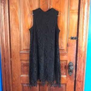Black lace shift dress